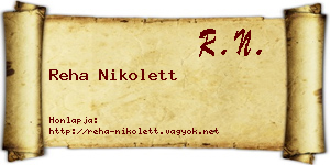 Reha Nikolett névjegykártya