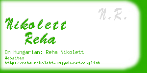 nikolett reha business card